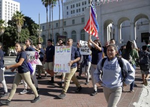 East Los Angeles high school students protest vs Trump - 14 Nov 2016