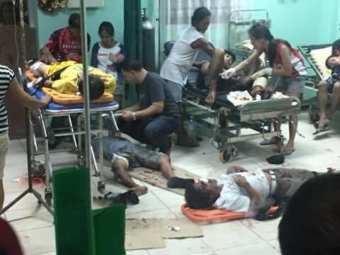 Bombing victims in Hilongos, Leyte, get emergency treatment at a local hospital on Dec. 28, 2016. (Photo contributed by Michael Bardos) 