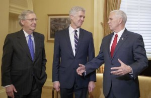 Mitch McConnel - Neil Gorsuch - Mike Pence - 1 Feb 2017