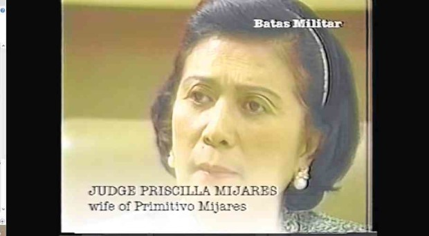 She kept mum about husband’s and son’s fate. —VIDEO GRAB FROM BATAS MILITAR DOCUMENTARY