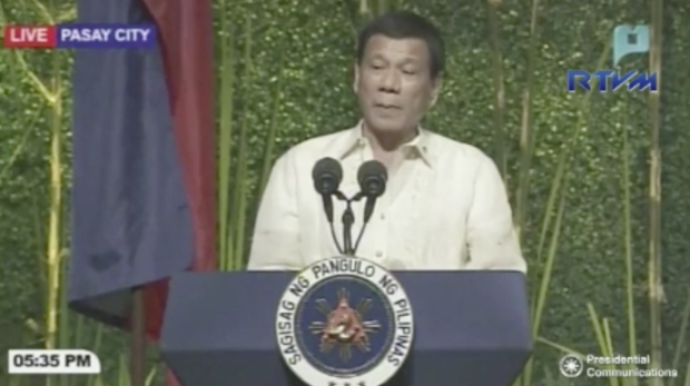 President Rodrigo Duterte (Screenshot of RTVM live feed)