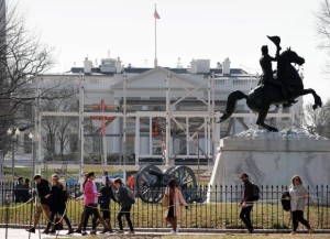 The White House as seen through Lafayette Park - 17 Feb 2017