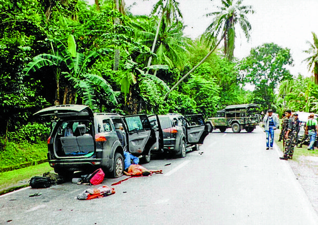 The massacre site along Maharlika Highway in Atimonan, Quezon province —INQUIRER FILE PHOTO