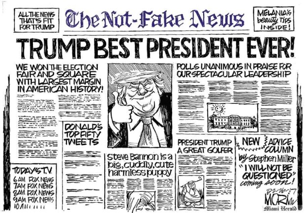 Cartoon by Jim Morin of Miami Herald in February. —AP