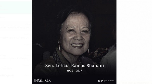 Former Sen. Leticia Ramos Shahani. INQUIRER.NET