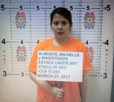Michelle Almonte - estafa suspect - police photo
