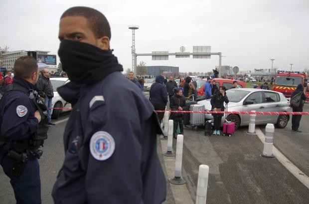 Police officers at Orly airport after shooting - 18 March 2017