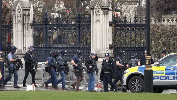 Police officers at UK Parliament - 22 March 2017