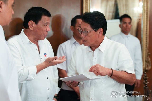 President Rodrigo Duterte and Labor Secretary Silvestre Bello III (Photo from the Presidential Communications Operations Office)