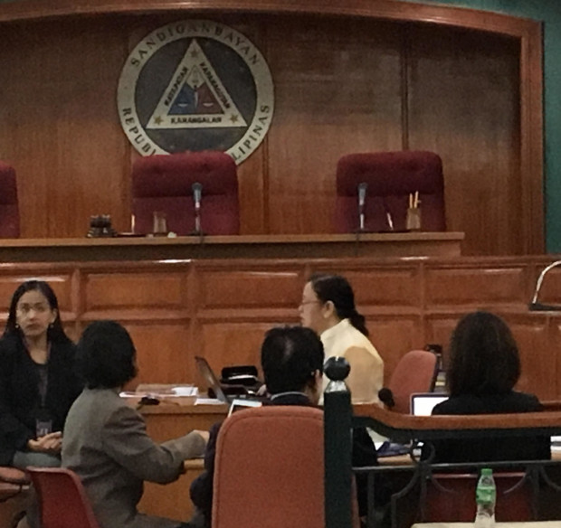 Sandiganbayan Justice Geraldine Faith Econg (center, in barong tagalog, with her hair in pony-tail) has taken charge of the preliminary conference in the trial of former Senator Ramon "Bong" Revilla Jr. for plunder on March 2, 2017. (PHOTO BY VINCE NONATO / INQUIRER)