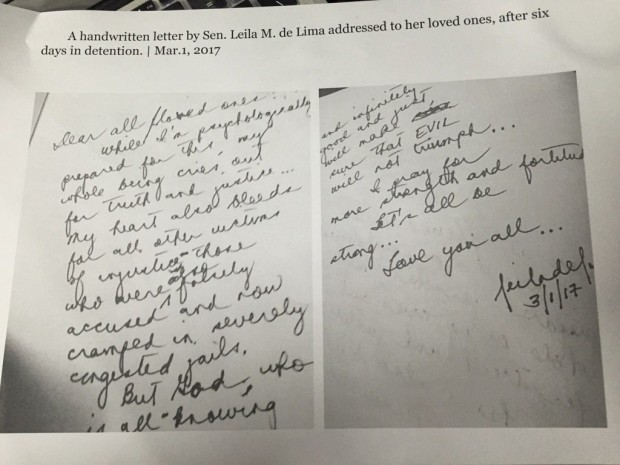 Leila de Lima letter