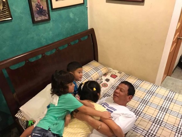 President Duterte was roused from his sleep his grandchildren around 3 p.m. Tuesday.