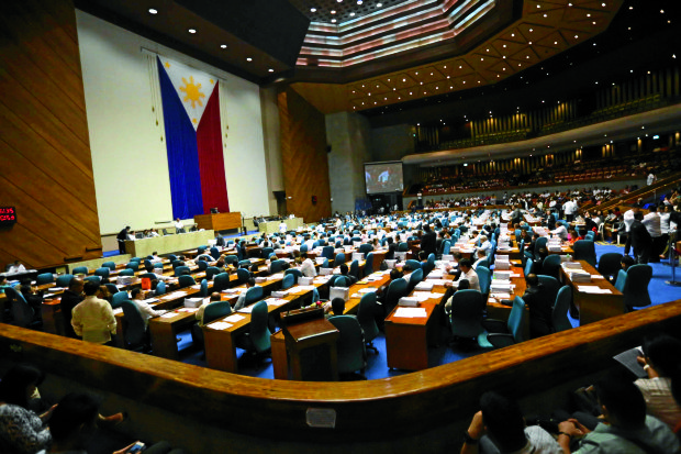 MARCH 1, 2017 The House of Representatives during the 2nd reading of the controversial death penalty bill. INQUIRER PHOTO / JOAN BONDOC
