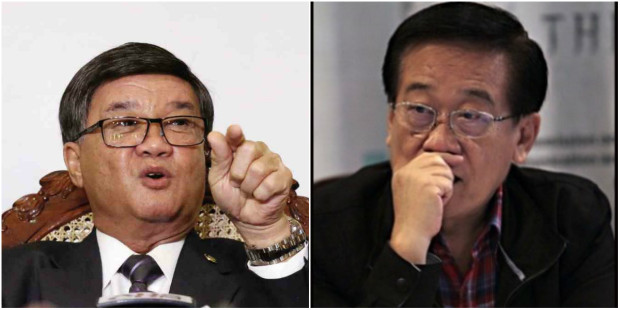Justice Secretary Vitaliano Aguirre (left) and election lawyer Romulo Macalintal. INQUIRER FILE PHOTOS