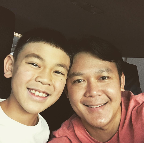 Senator Ping Lacson's son Pampi (right) with his firstborn Thirdy. SCREENGRAB FROM PAMPI'S INSTAGRAM ACCOUNT