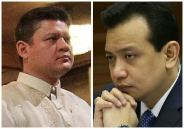 Davao City Vice Mayor Paolo Duterte (left) and Sen. Antonio Trillanes IV.  RTVM, INQUIRER FILE PHOTOS