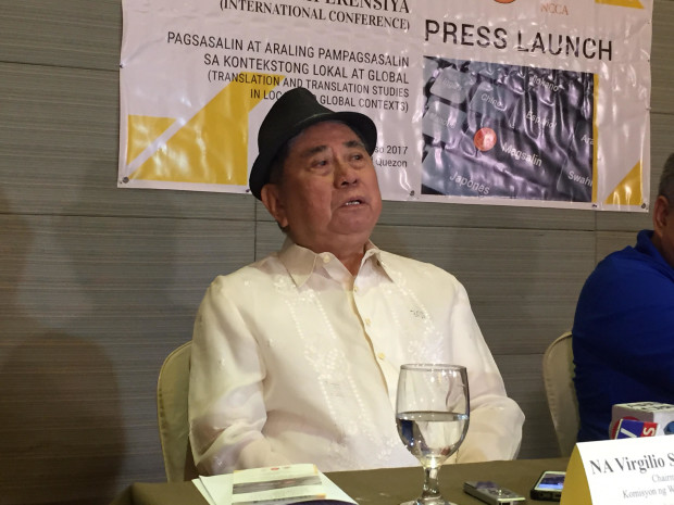 National Artist for Literature and NCCA chairperson Virgilio Almario or "Rio Alma." INQUIRER.net/MARC JAYSON CAYABYAB