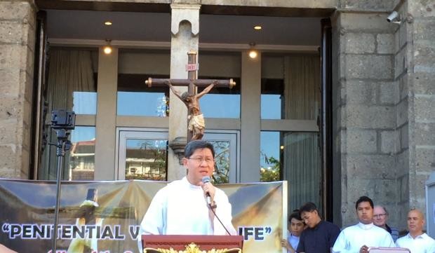 Luis antonio Cardinal Tagle - Manila Cathedral - Penitential Walk for Life - 14 April 2017