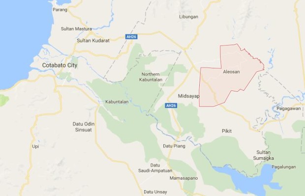 Map of Aleosan in North Cotabato