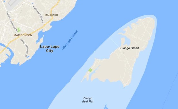 Map showing Olango Island in Cebu