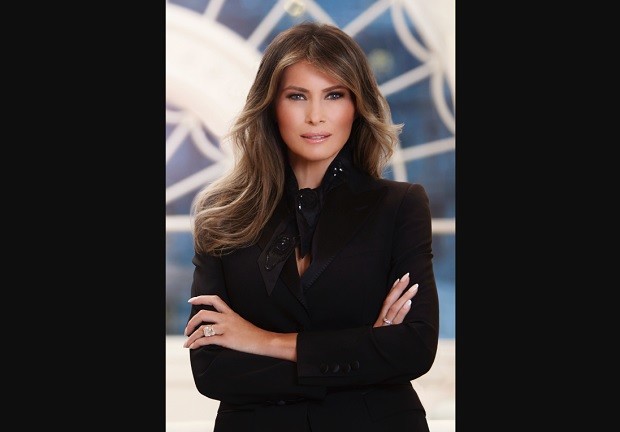 The White House released this official portrait of US First Lady Melania Trump. WHITE HOUSE PHOTO