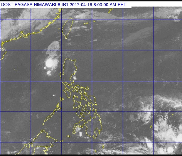 Most of the archipelago is forecast to have clear skies Wednesday, April 19, 2017, as this satellite photo released by Pagasa shows. PAGASA PHOTO