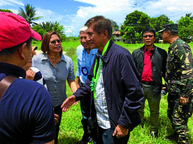 Environment Secretary Roy Cimatu came by helicopter to Brooke's Point in Palawan to investigate claims that Ipilan Nickel Corporation INC) had illegally clear cut thousands of old-growth trees. He met with local leaders for a dialogue during his first field work in his capacity as DENR chief. PHOTO BY REDEMPTO ANDA 