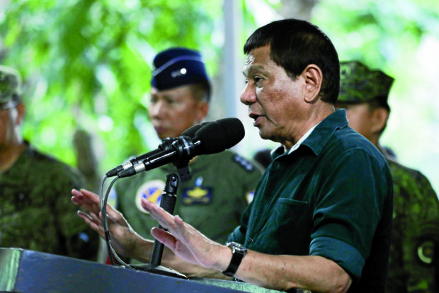 President Rodrigo Roa Duterte attends a security briefing in Iligan City. PRESIDENTIAL PHOTO