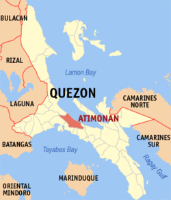 Atimonan map, Quezon province