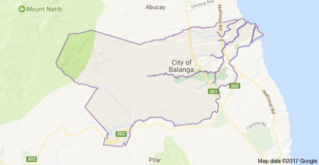 Balanga City and Pilar town in Bataan (Google maps)