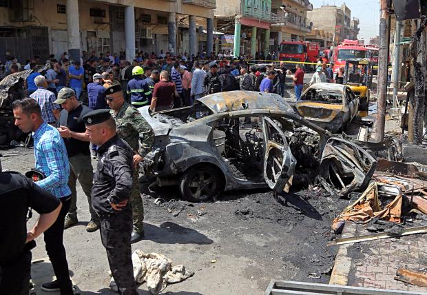 Bomb attack site in Baghdad - 30 May 2017