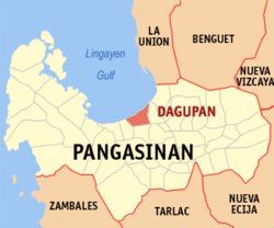Dagupan City in Pangasinan (Wikipedia maps)