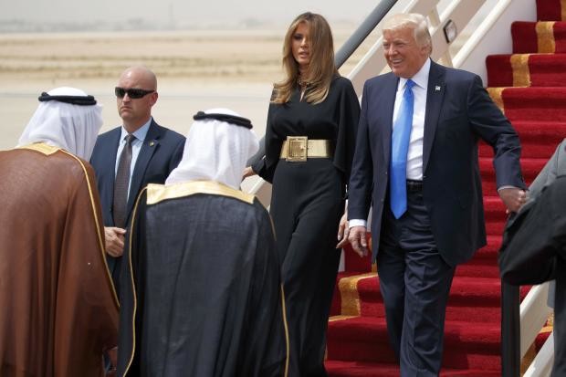 Donald Trump and Melania arrive in Riyadh - 20 May 2017