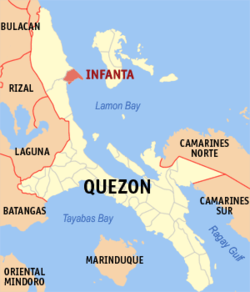 Infanta town in Quezon (Wikipedia maps)