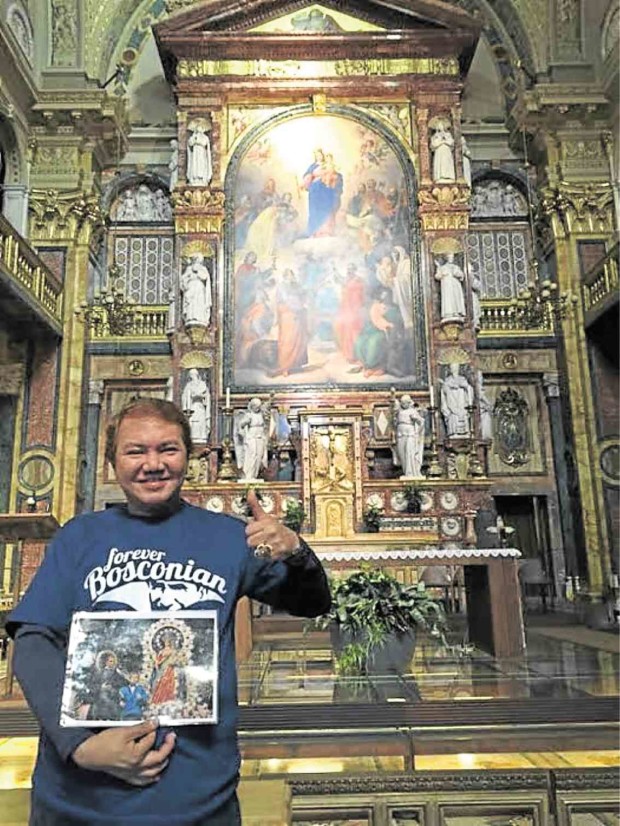 Nolan Angeles during his trip to the Basilica of Our Lady Help of Christians in Turin, Italy.—Contributed photos 