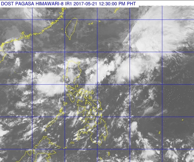 Clouds cover much of Northern Luzon in this satellite photo released by Pagasa on May 21, 2017. PAGASA PHOTO