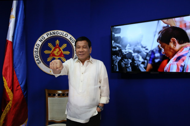 President Rodrigo Roa Duterte provides a sneak peek of the pilot episode of 'Mula sa Masa, Para sa Masa' which is set to be aired by the People's Television (PTV4) at 7 p.m. on May 19, 2017. The public affairs program will also be streamed online through the Presidential Communications (Government of the Philippines) official Facebook page. PRESIDENTIAL PHOTO