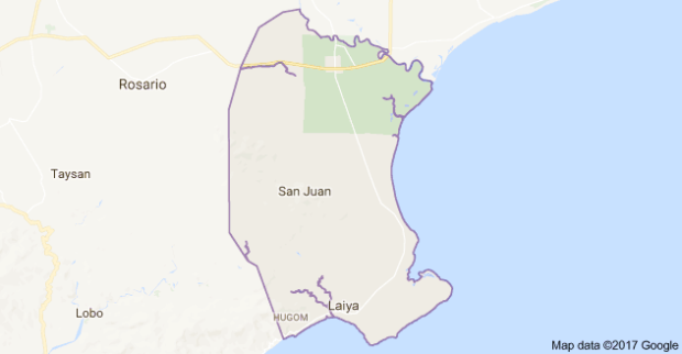 San Juan is a coastal town in Batangas (Google maps)