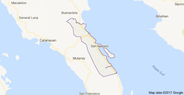 San Narcisco town in Quezon (Google maps)