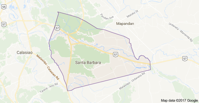 Santa Barbara town in Pangasinan (Google maps)
