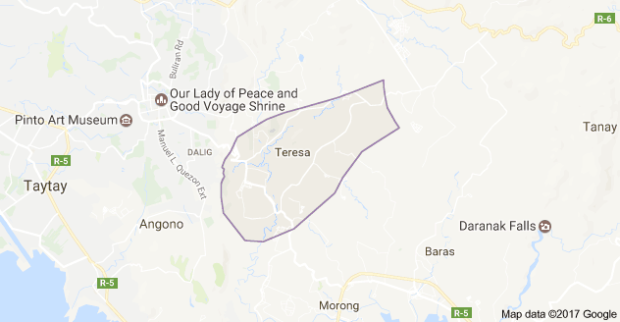 Teresa town in Rizal (Google maps)