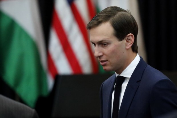 (FILES) This file photo taken on May 23, 2017 shows  US President Donald Trump's senior advisor Jared Kushner during a welcome ceremony at the presidential palace in the West Bank city of Bethlehem.  President Donald Trump's son-in-law, Jared Kushner, made a pre-inauguration proposal to the Russian ambassador to set up a secret, bug-proof communications line with the Kremlin, the Washington Post reported Friday evening, May 26, 2017. Kushner, then and now a close adviser to Trump, went so far as to suggest using Russian diplomatic facilities in the United States to protect such a channel from being monitored, the Post said, quoting US officials briefed on intelligence reports.   / AFP PHOTO / Thomas COEX