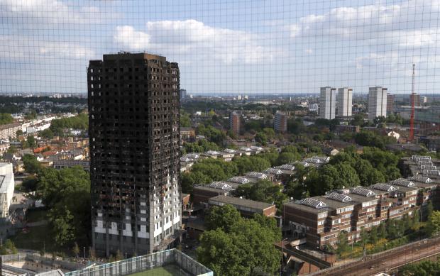 Grenfell Tower after the fire - 17 June 2017