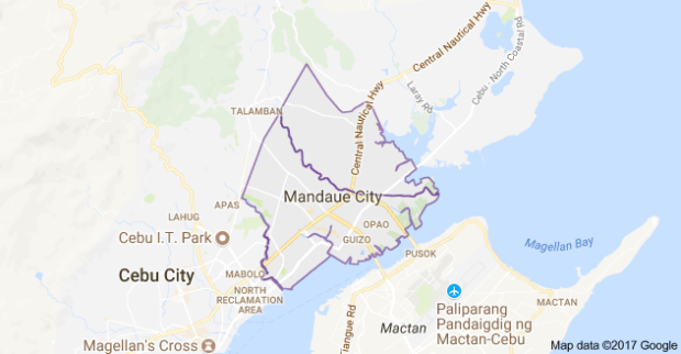 Map of Mandaue City, Cebu.