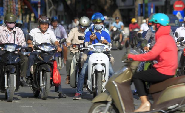 Motorbikers in Hanoi - 2 June 2017