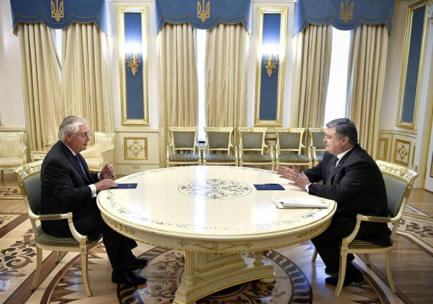 Rex Tillerson and Petro Poroshenko - Kiev - 9 July 2017