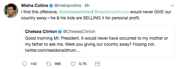 Chelsea Clinton, Twitter
