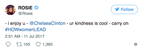 Chelsea Clinton, Twitter