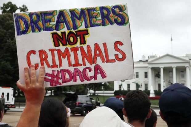DACA supporter in front of White House - 15 August 2017
