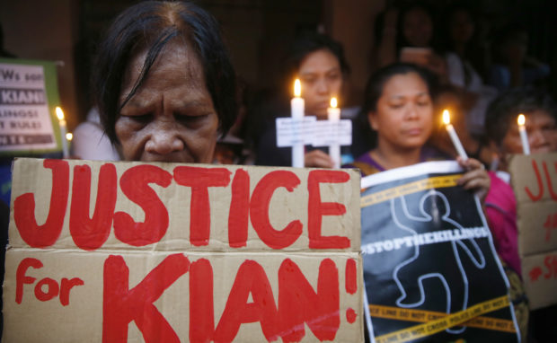 Kian Loyd delos Santos protest drug violence Philippines war on drugs